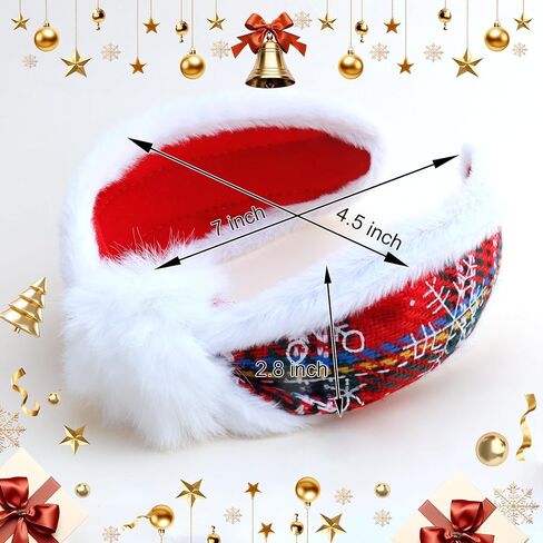 TODDER 2 حزمة من عصابات رأس عيد الميلاد المنفوشة للنساء، عصابة رأس منقوشة حمراء مع أنماط ندفة الثلج، عصابة شعر واسعة، عصابة رأس لحفلات الكريسماس، هدايا إكسسوارات للشعر للفتيات in Kuwait