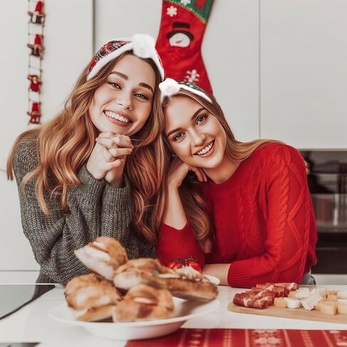 TODDER 2 حزمة من عصابات رأس عيد الميلاد المنفوشة للنساء، عصابة رأس منقوشة حمراء مع أنماط ندفة الثلج، عصابة شعر واسعة، عصابة رأس لحفلات الكريسماس، هدايا إكسسوارات للشعر للفتيات in Kuwait