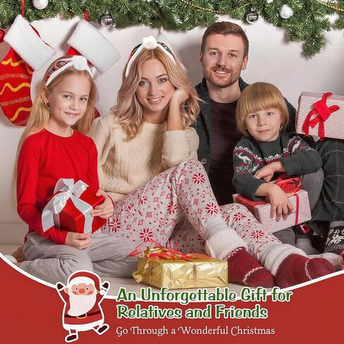 TODDER 2 حزمة من عصابات رأس عيد الميلاد المنفوشة للنساء، عصابة رأس منقوشة حمراء مع أنماط ندفة الثلج، عصابة شعر واسعة، عصابة رأس لحفلات الكريسماس، هدايا إكسسوارات للشعر للفتيات in Kuwait