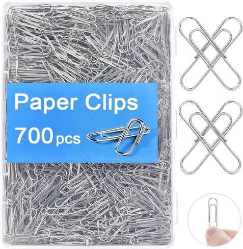 Paper Clips for Office School Supplies, Nonskid Paper Clip 700pcs，1-2/7" Silver PaperClips for Paperwork Office School and Home Personal Use in Saudi Arabia