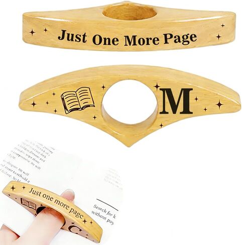 Personalized Book Page Holder with 26 Letters, Custom Finger Book Opener Thumb Bookmark with Initials for Women Men, Reading Accessories Gifts for Readers Book Lovers (Light Color-01, Letter M) in Saudi Arabia
