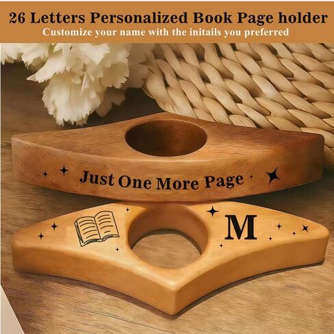 Personalized Book Page Holder with 26 Letters, Custom Finger Book Opener Thumb Bookmark with Initials for Women Men, Reading Accessories Gifts for Readers Book Lovers (Light Color-01, Letter M) in Saudi Arabia