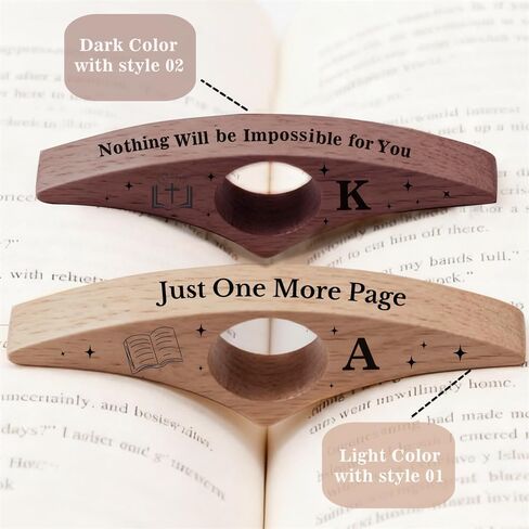 Personalized Book Page Holder with 26 Letters, Custom Finger Book Opener Thumb Bookmark with Initials for Women Men, Reading Accessories Gifts for Readers Book Lovers (Light Color-01, Letter M) in Saudi Arabia