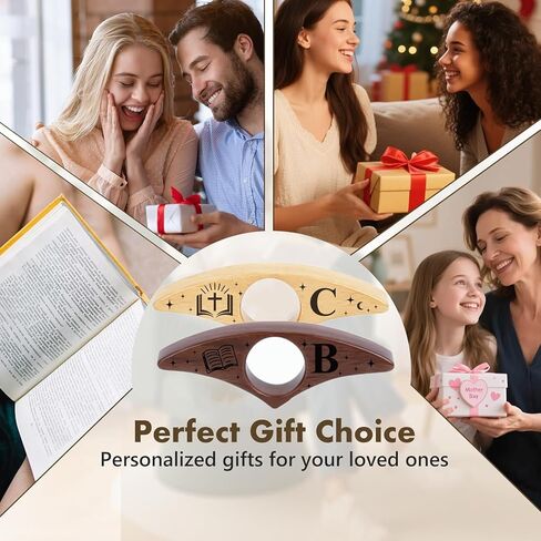 Personalized Book Page Holder with 26 Letters, Custom Finger Book Opener Thumb Bookmark with Initials for Women Men, Reading Accessories Gifts for Readers Book Lovers (Light Color-01, Letter M) in Saudi Arabia