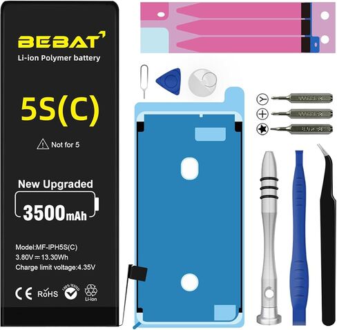 Replacement for iPhone 5S/5C Battery, 2850mAh High Capacity Li-ion Polymer Replacement Battery for iPhone 5S/5C A1453 A1457 A1518 A1528 A1530 A1533 with Complete Professional Repair Tool in Saudi Arabia