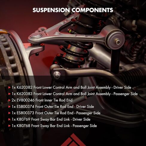 8PCS ASTOU Front Suspension Kit fit for 2006-2011 for Honda Civic 2 Lower Control Arm And Ball Joint 2 Sway Bar Links Front 2 Outer 2 Inner Tie Rod End Links in Saudi Arabia