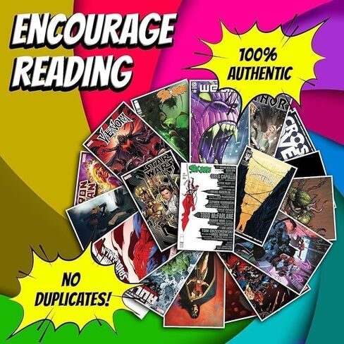 Marvel Comics & DC Comic Books Collection 25 Pack Even Split no dupes - Comic Book Gift Box for Kids, Teens and Adults - Great Mix of Comic Book Collection in Saudi Arabia