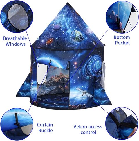 خيمة لعب سفينة الصواريخ، خيام لعب للأطفال، خيمة فضاء لطيفة، سفينة فضاء داخلية وخارجية مع جناح (جالاكسي) in Kuwait