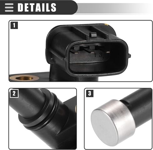 Motoforti Speed Sensor, Automatic Transmission Input Vehicle Long Speed Sensor, for Honda Accord 2005-2007, Plastic, No.28810-PPW-013, Black in Saudi Arabia