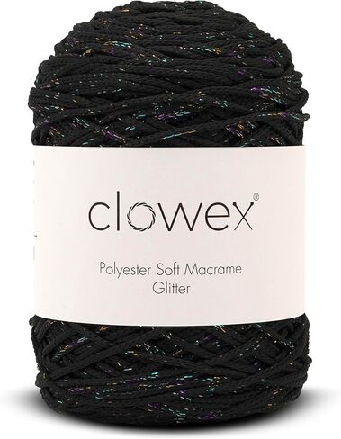 Polyester Soft Macrame Glitter, 2.5mm x 191 Yard Shiny Sparkle Macrame Cord, Metallic Tinsel String for DIY Craft, Carpet, Packing, Gift Wrapping, Crochet and Knitting in Saudi Arabia