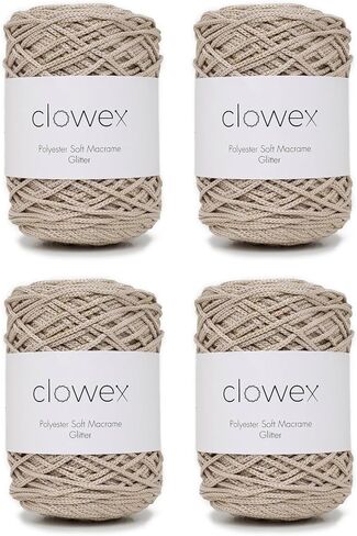 Polyester Soft Macrame Glitter, 2.5mm x 191 Yard Shiny Sparkle Macrame Cord, Metallic Tinsel String for DIY Craft, Carpet, Packing, Gift Wrapping, Crochet and Knitting in Saudi Arabia