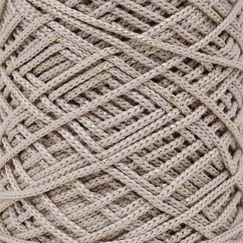 Polyester Soft Macrame Glitter, 2.5mm x 191 Yard Shiny Sparkle Macrame Cord, Metallic Tinsel String for DIY Craft, Carpet, Packing, Gift Wrapping, Crochet and Knitting in Saudi Arabia