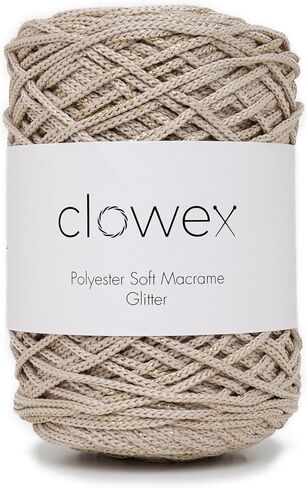 Polyester Soft Macrame Glitter, 2.5mm x 191 Yard Shiny Sparkle Macrame Cord, Metallic Tinsel String for DIY Craft, Carpet, Packing, Gift Wrapping, Crochet and Knitting in Saudi Arabia