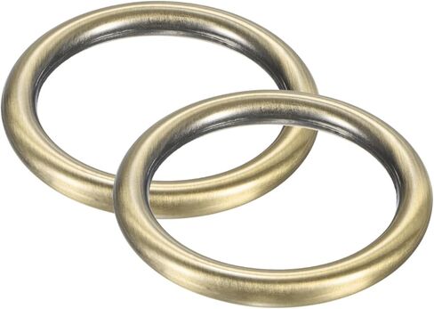 2-Pack Metal O Rings 1 1/2 Inch Inner Diameter Stainless Steel O Rings Wreath Floral Smooth Round Rings Buckle Loop Ring for DIY/Purse/Bag/Collar/Leather [Silver] in Saudi Arabia