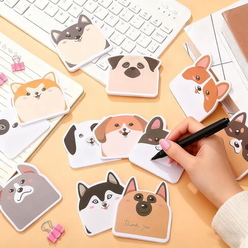 12 Sets/360 Sheets Cat Sticky Notes,Funny Kitten Stationary Note Pads,Self Stick Cartoon Animal Sticky Pad for Cat Lovers Gift Office School Tab Party Supplies in Saudi Arabia