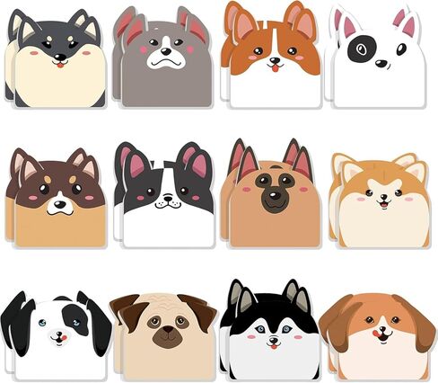 12 Sets/360 Sheets Cat Sticky Notes,Funny Kitten Stationary Note Pads,Self Stick Cartoon Animal Sticky Pad for Cat Lovers Gift Office School Tab Party Supplies in Saudi Arabia