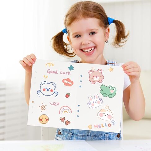 100 Sheets Blank Release Paper Binder Refills for Sticker Book Collecting Album,Double-Sided Reusable Sticker Paper Binder Insert Sheet for A5 6-Ring Organizers in Saudi Arabia