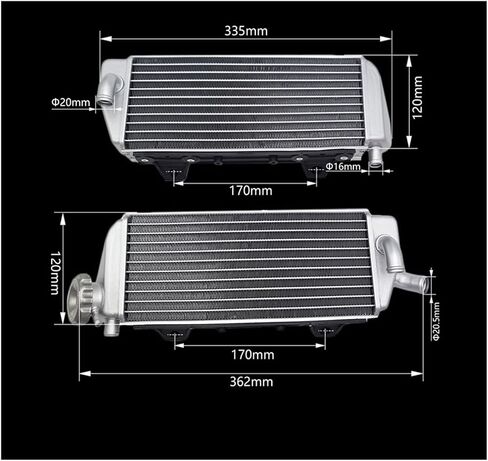 أداء الدراجة النارية مشعاع ألومنيوم خزان مياه متوافق مع SX XCW SXF EXCF XCF 125 150 250 300 350 حفرة الدراجة الترابية (يسار) in Saudi Arabia