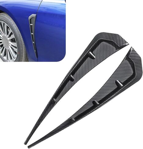 2 PCS Car Fender Side Vents, ABS Front Spoiler Sticker, Stylish Sporty Vehicle Side Wing Fender Modifications Decoration, Universal Car Exterior Accessories (Black) in Saudi Arabia