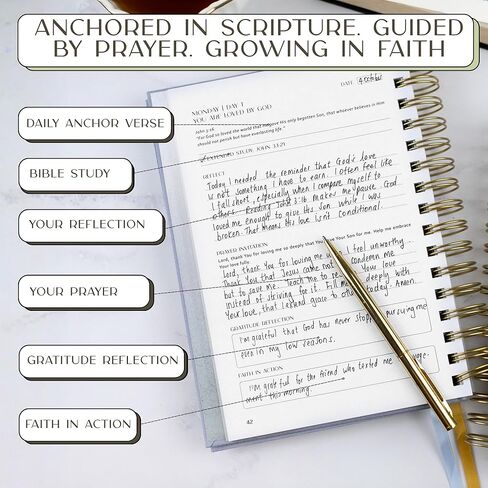Prayer Journal with Bible Study - 20 Weeks Guided Daily Christian Journal for Woman to Strengthen Faith and Practice Gratitude - Christian Christmas Gift - Religious Gift for Spritual Growth in Saudi Arabia