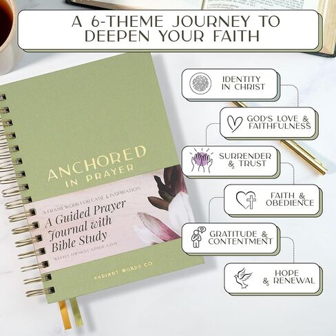 Prayer Journal with Bible Study - 20 Weeks Guided Daily Christian Journal for Woman to Strengthen Faith and Practice Gratitude - Christian Christmas Gift - Religious Gift for Spritual Growth in Saudi Arabia