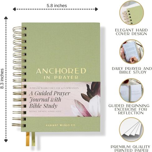 Prayer Journal with Bible Study - 20 Weeks Guided Daily Christian Journal for Woman to Strengthen Faith and Practice Gratitude - Christian Christmas Gift - Religious Gift for Spritual Growth in Saudi Arabia