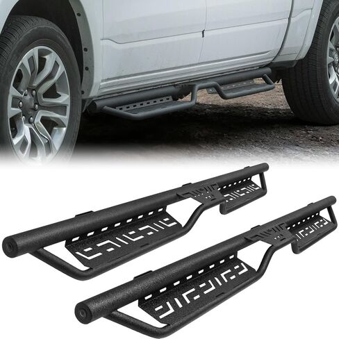 لوحات تشغيل JOYTUTUS لـ 2019-2026 Ram 1500 Crew Cab نمط هيكل جديد (باستثناء Ram 1500 Classic)، درجين جانبيين مضادين للانزلاق بدون مسامير على قضيب Nerf، سعة 500 رطل in Saudi Arabia