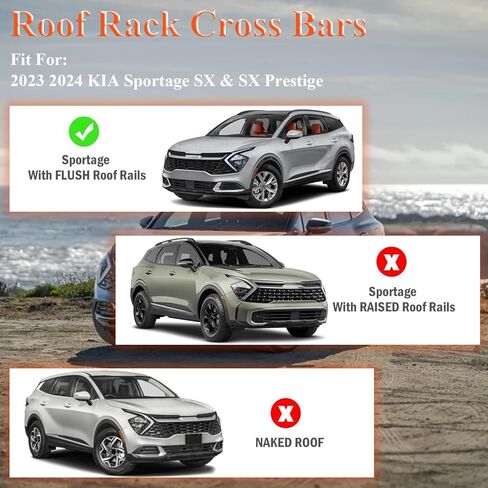 Roof Rack Cross Bars Compatible with 2021-2024 KIA Sorento & Sorento HYBIRD with Raised Side Rails, Aluminum Roof Rails Cross Bars Fit for Rooftop Cargo Carrier Luggage Kayak Canoe Bike Snowboard in Saudi Arabia