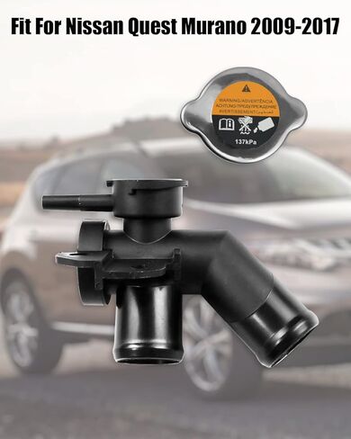 21517-JP00A Radiator Coolant Filler Neck Fit for Nissan Quest Murano 2009-2017 Water Outlet Flange Radiator Cap Assembly Replace 21430-8991A in Saudi Arabia