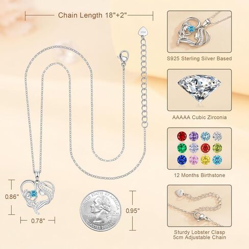 Meeshi Mothers Day Gifts, Mother and Daughter Son Heart Necklace for Women, Mom Birthstone Necklace for Mother, Gifts for Birthday Grandma Mothers Day Gifts for Pregnant Mom Wife Daughter New Step Mom in Kuwait