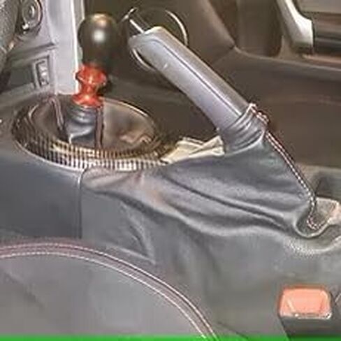 حذاء التحول التلقائي وفرامل اليد من الجلد الطبيعي باللون الأحمر المتوافق مع Subaru BRZ Scion FR-S Toyota GT 86 2012 2013 2014 2015 2016 2017 2018 2019 2020 (صنع في الولايات المتحدة الأمريكية) (حذاء فرامل اليد) in Kuwait