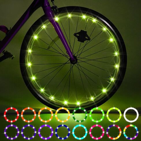 Waybelive LED Bike Frame Lights, Remote Control Bicycle Frame LED Light, 16 Color Change by Yourself, Waterproof, Super Bright to Ride at Night. Good Gift for Kids(1 Tire, Multicolor) in Saudi Arabia