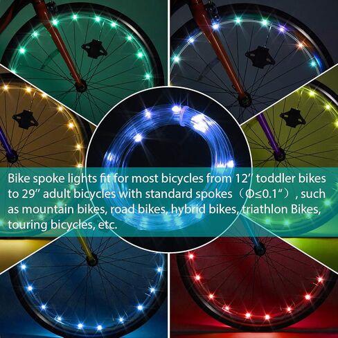 Waybelive LED Bike Frame Lights, Remote Control Bicycle Frame LED Light, 16 Color Change by Yourself, Waterproof, Super Bright to Ride at Night. Good Gift for Kids(1 Tire, Multicolor) in Saudi Arabia