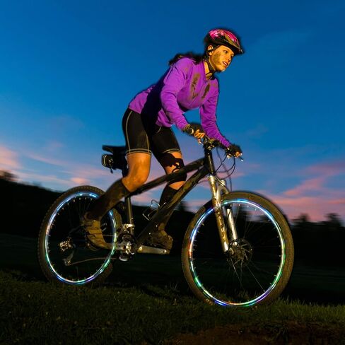 Waybelive LED Bike Frame Lights, Remote Control Bicycle Frame LED Light, 16 Color Change by Yourself, Waterproof, Super Bright to Ride at Night. Good Gift for Kids(1 Tire, Multicolor) in Saudi Arabia
