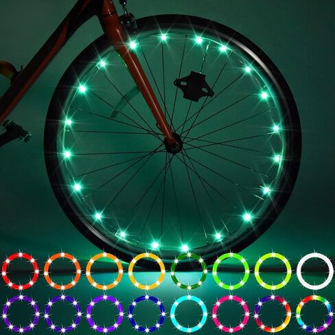 Waybelive LED Bike Frame Lights, Remote Control Bicycle Frame LED Light, 16 Color Change by Yourself, Waterproof, Super Bright to Ride at Night. Good Gift for Kids(1 Tire, Multicolor) in Saudi Arabia