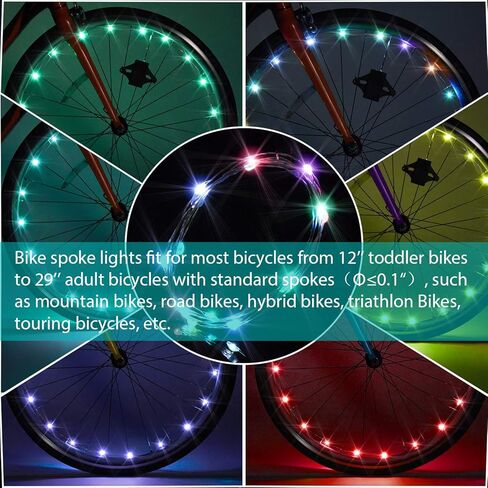 Waybelive LED Bike Frame Lights, Remote Control Bicycle Frame LED Light, 16 Color Change by Yourself, Waterproof, Super Bright to Ride at Night. Good Gift for Kids(1 Tire, Multicolor) in Saudi Arabia