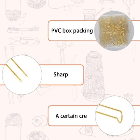 100 Pieces Sewing U Pins, U Pin Needle, U-Pins for Jewelry Display Craft DIY Multipurpose Straight Pin for Craft, DIY Sewing Project (Gold) in Saudi Arabia