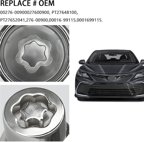 Wheel Locks Lug Nuts Set M12 x 1.5 Anti Theft Lug Nuts with Wheel Lock Key, 00276-00900 Wheel Locking Lug Nut Key Removal Tool Compatible with Toyota Camry RAV4 Sienna Tacoma Lexus Tires in Saudi Arabia