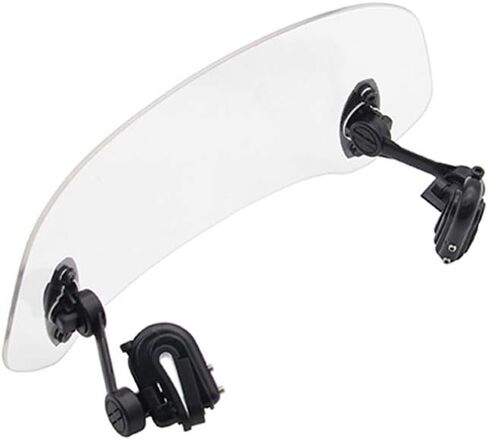 Evomosa Motorcycle Adjustable Clip-On Windshield Windscreen Extension Spoiler Deflector (white) in Kuwait