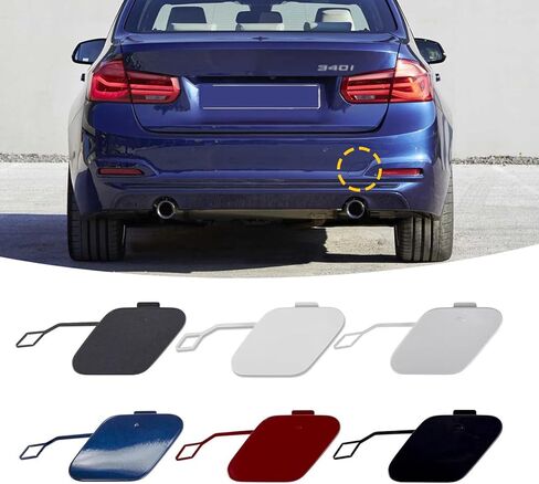 غطاء خطاف سحب المصد الخلفي متوافق مع BMW 3 Series F30 F31 LCI Sedan Wagon Fit 320i 325d 328i 330d 330e 330i 340i 2016 2017 2018 غطاء سحب عين ممتص الصدمات 51127384417 (أحمر) in Kuwait
