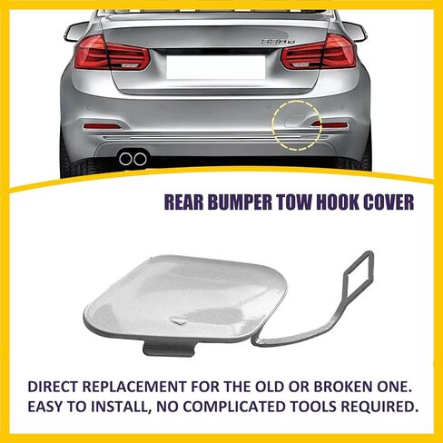 غطاء خطاف سحب المصد الخلفي متوافق مع BMW 3 Series F30 F31 LCI Sedan Wagon Fit 320i 325d 328i 330d 330e 330i 340i 2016 2017 2018 غطاء سحب عين ممتص الصدمات 51127384417 (أحمر) in Kuwait