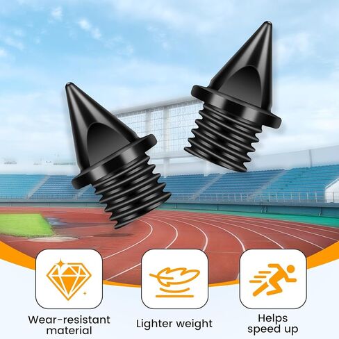 YUNVI 220 Pcs 1/4 Inch Stainless Steel Spikes with 1 PC Spike Wrench for Track Shoes, 0.25" Replacement Spikes for Ice Cleats, Steel Pyramid Spikes for Hiking, Running, High Jumping, with Storage Box in Kuwait