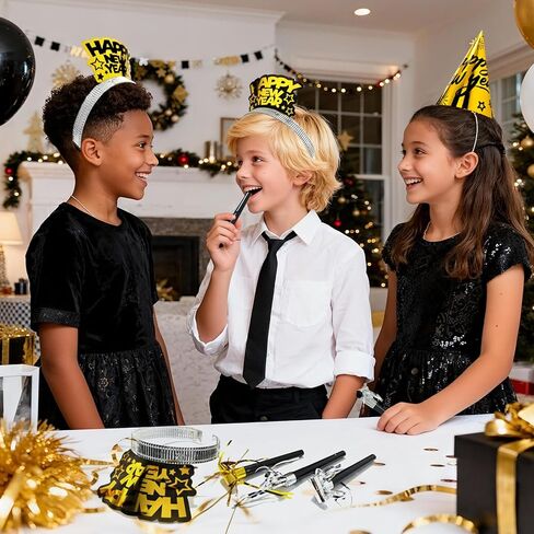 2026 New Years Eve Party Supplies, 60 Pcs New Year Eve Party Hats and Horns, Headband, Tattoos, Blowouts 2026 New Year Party Favors in Saudi Arabia