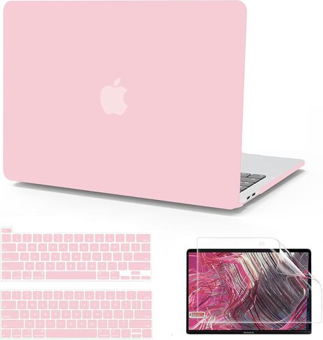 Anban متوافق مع حافظة MacBook Pro 13 بوصة 2025 2024 2023 M2، 2022-2016 M1 A2338 A2251 A2289 A2159 A1989 A1708 A1706، حافظة كمبيوتر محمول بلاستيكية صلبة + غطاء لوحة مفاتيح + واقي شاشة، أرجواني in Kuwait