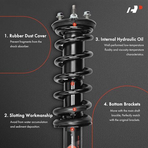 A-Premium Set (4) Front and Rear Shock Absorber and Complete Strut and Coil Spring Assembly Compatible with Nissan Frontier 2006-2019, RWD, Driver and Passenger Side in Saudi Arabia