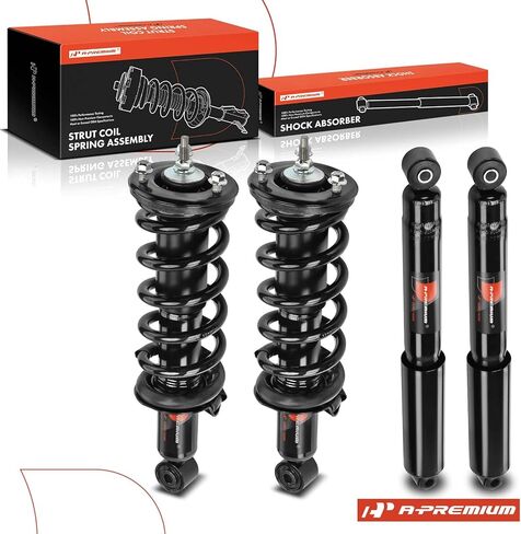 A-Premium Set (4) Front and Rear Shock Absorber and Complete Strut and Coil Spring Assembly Compatible with Nissan Frontier 2006-2019, RWD, Driver and Passenger Side in Saudi Arabia