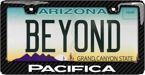 iPick Image for Chrysler Pacifica Black Real Carbon Fiber Finish ABS Plastic License Plate Frame in Saudi Arabia