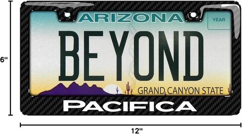 iPick Image for Chrysler Pacifica Black Real Carbon Fiber Finish ABS Plastic License Plate Frame in Saudi Arabia