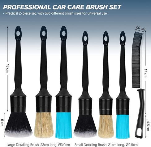 Car Detailing Brushes Set, 8-Piece Auto Detail Cleaning Brush Tool Kit in Ultra-Soft/Middle/Hard, Crevice Brush for Car Interior & Exterior, Leather, Air Vents, Emblems, Wheels Wash & Care in Saudi Arabia