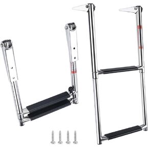 Hoffen Telescopic 4 Step Ladder Stainless Steel Telescoping Extendable Boat Ladder 900 Pound Capacity for Marine Yacht/Swimming Pool in Kuwait